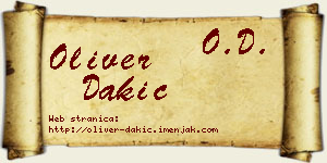 Oliver Dakić vizit kartica